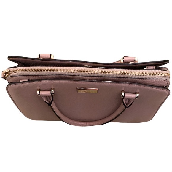 SALE! Kate Spade Lise Bixby Place Patent Beige Top Handle Bag - Picture 7 of 16